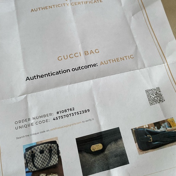 Vintage Gucci COA Bag GG Satchel & Kisslock Coin Wallet Navy PVC Leather - Picture 15 of 15